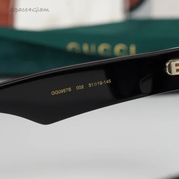 Gucci Women Sunglasses Black Grey Oval GG0957S 002 BRAND NEW display picture 2